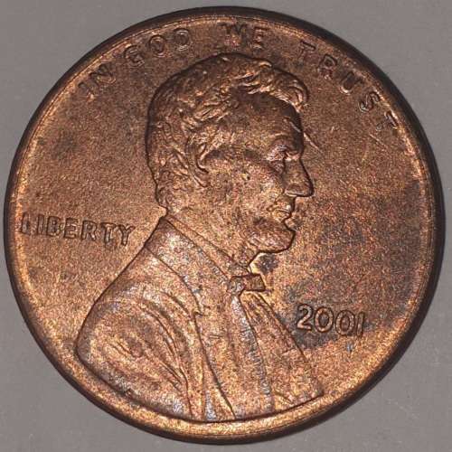 2001 - 1 CENT - LINCOLN MEMORIAL CENT (PENNY) - ONE CENT - PHILADELPHIA MINT - USA
