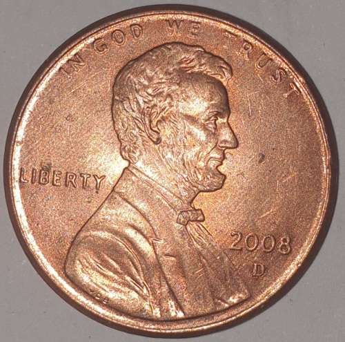 2008 D - 1 CENT - LINCOLN MEMORIAL CENT (PENNY) - ONE CENT - DENVER MINT - USA