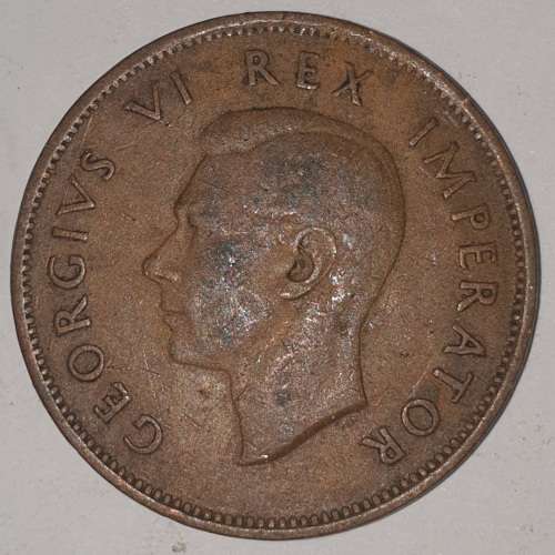 1943 - HALF PENNY - 1/2D - 1/2 PENNY - UNION OF SOUTH AFRICA