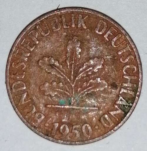 1950 D - 1 PFENNIG - ONE PFENNIG - GERMANY - FEDERAL REPUBLIC - (Copper Plated Steel)
