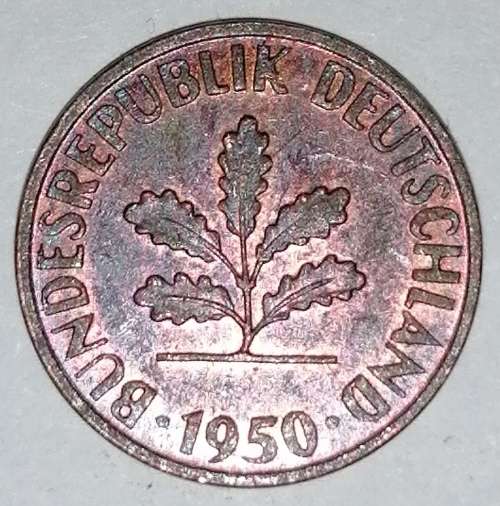 1950 G - 1 PFENNIG - ONE PFENNIG - GERMANY - FEDERAL REPUBLIC - (Copper Plated Steel)