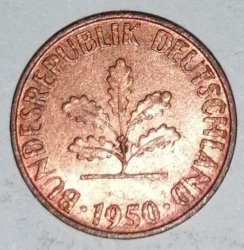 1950 G - 1 PFENNIG - ONE PFENNIG - GERMANY - FEDERAL REPUBLIC - (Copper Plated Steel)