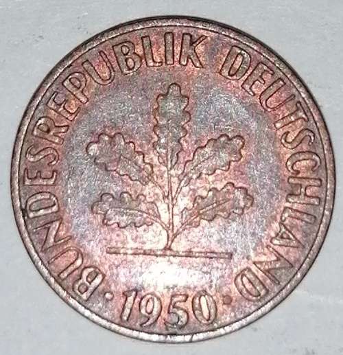 1950 G - 1 PFENNIG - ONE PFENNIG - GERMANY - FEDERAL REPUBLIC - (Copper Plated Steel)