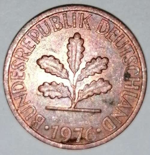 1976 G - 1 PFENNIG - ONE PFENNIG - GERMANY - FEDERAL REPUBLIC - (Copper Plated Steel)