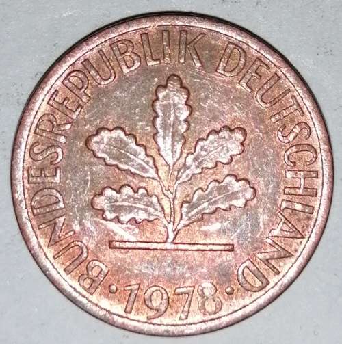 1978 D - 1 PFENNIG - ONE PFENNIG - GERMANY - FEDERAL REPUBLIC - (Copper Plated Steel)