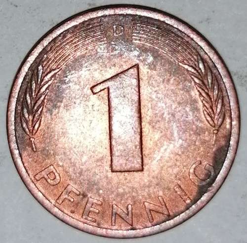 1978 D - 1 PFENNIG - ONE PFENNIG - GERMANY - FEDERAL REPUBLIC - (Copper Plated Steel)