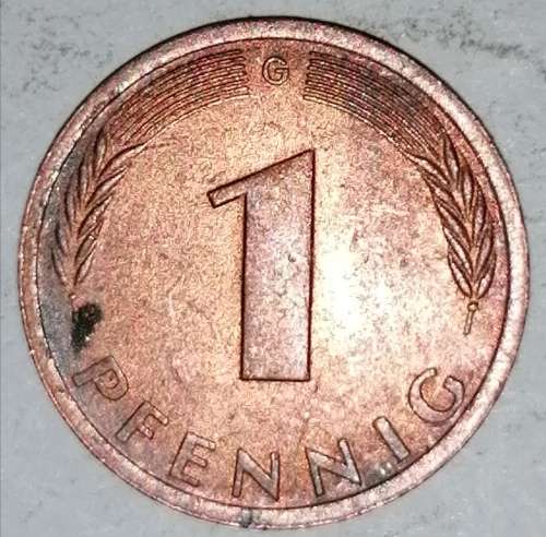 1980 G - 1 PFENNIG - ONE PFENNIG - GERMANY - FEDERAL REPUBLIC - (Copper Plated Steel)