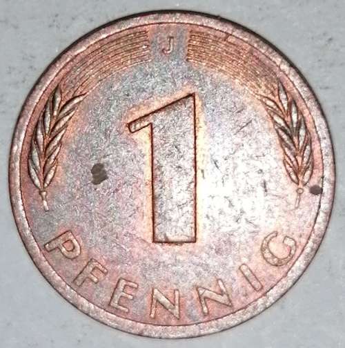 1981 J - 1 PFENNIG - ONE PFENNIG - GERMANY - FEDERAL REPUBLIC - (Copper Plated Steel)