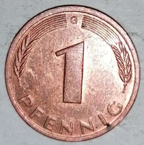 1982 G - 1 PFENNIG - ONE PFENNIG - GERMANY - FEDERAL REPUBLIC - (Copper Plated Steel)