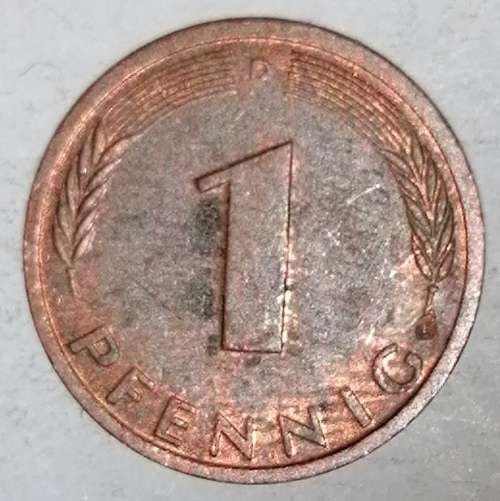 1985 D - 1 PFENNIG - ONE PFENNIG - GERMANY - FEDERAL REPUBLIC - (Copper Plated Steel)