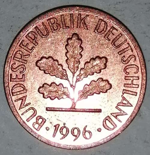1996 J - 1 PFENNIG - ONE PFENNIG - GERMANY - FEDERAL REPUBLIC - (Copper Plated Steel)