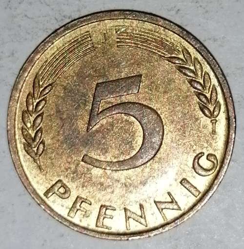 1950 J - 5 PFENNIG - FIVE PFENNIG - GERMANY - FEDERAL REPUBLIC - (Brass Clad Steel)