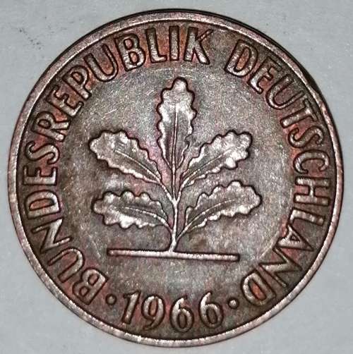 1966 F - 2 PFENNIG - TWO PFENNIG - GERMANY - FEDERAL REPUBLIC - (Bronze)