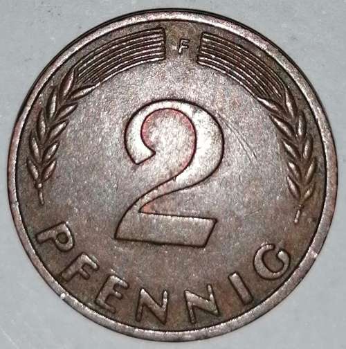 1966 F - 2 PFENNIG - TWO PFENNIG - GERMANY - FEDERAL REPUBLIC - (Bronze)