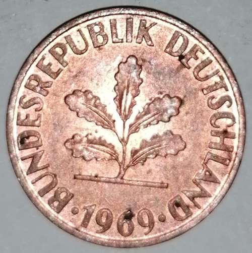 1969 D - 2 PFENNIG - TWO PFENNIG - GERMANY - FEDERAL REPUBLIC - (Copper Plated Steel)