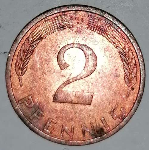 1971 J - 2 PFENNIG - TWO PFENNIG - GERMANY - FEDERAL REPUBLIC - (Copper Plated Steel)