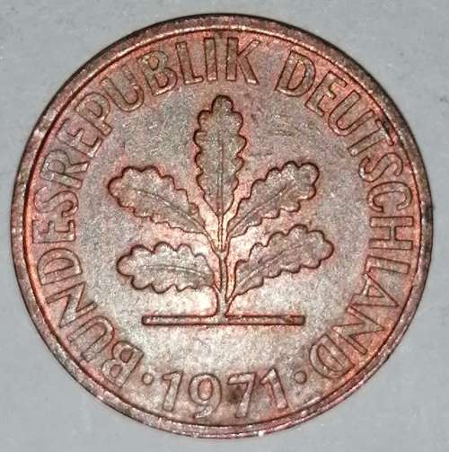 1971 F - 2 PFENNIG - TWO PFENNIG - GERMANY - FEDERAL REPUBLIC - (Copper Plated Steel)