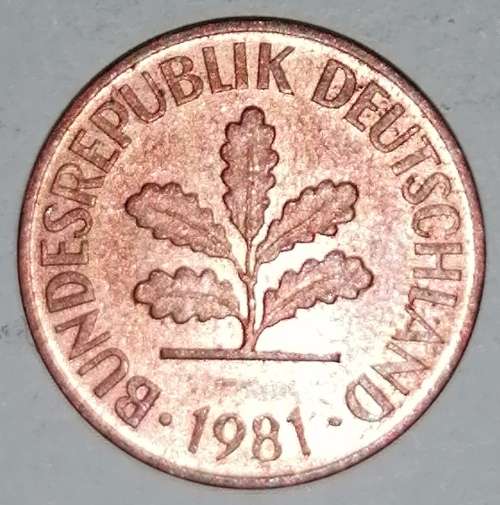1981 G - 2 PFENNIG - TWO PFENNIG - GERMANY - FEDERAL REPUBLIC - (Copper Plated Steel)