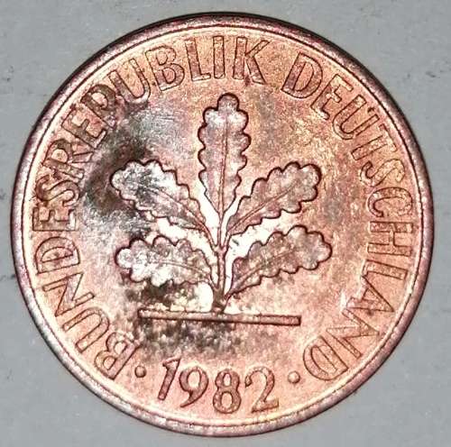 1982 D - 2 PFENNIG - TWO PFENNIG - GERMANY - FEDERAL REPUBLIC - (Copper Plated Steel)