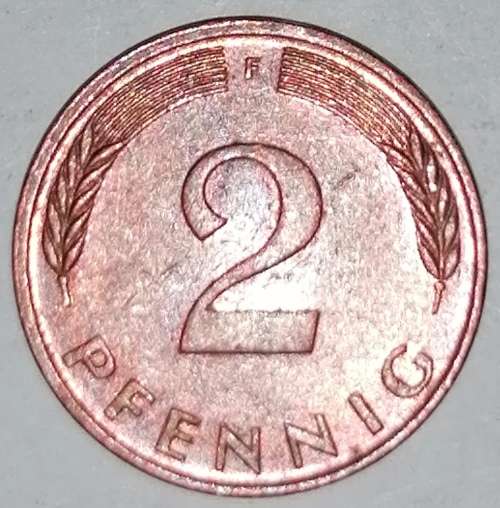 1983 F - 2 PFENNIG - TWO PFENNIG - GERMANY - FEDERAL REPUBLIC - (Copper Plated Steel)