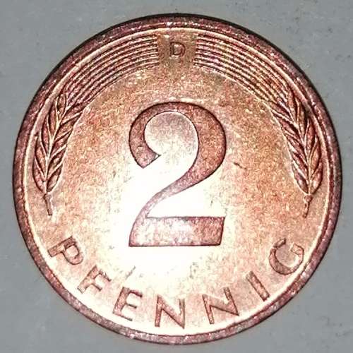 1994 D - 2 PFENNIG - TWO PFENNIG - GERMANY - FEDERAL REPUBLIC - (Copper Plated Steel)