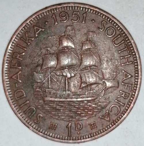 1951 - 1 PENNY - (1D) - UNION OF SOUTH AFRICA