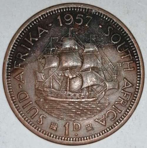 1957 - 1 PENNY - (1D) - UNION OF SOUTH AFRICA