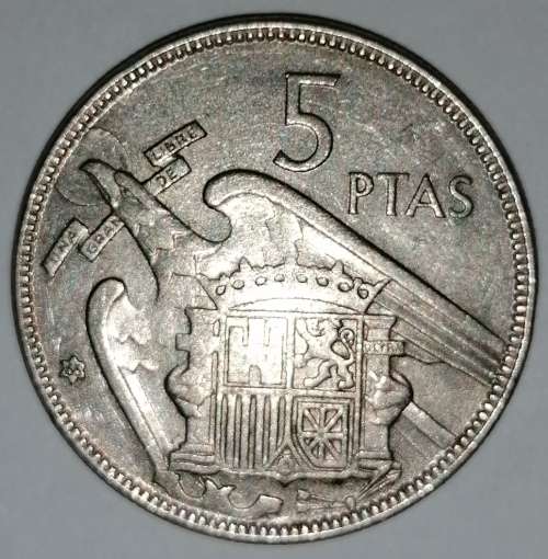 1957 (65) - 5 PESETAS (PTAS) - SPAIN/ESPANA