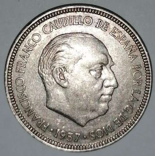 1957 (65) - 5 PESETAS (PTAS) - SPAIN/ESPANA