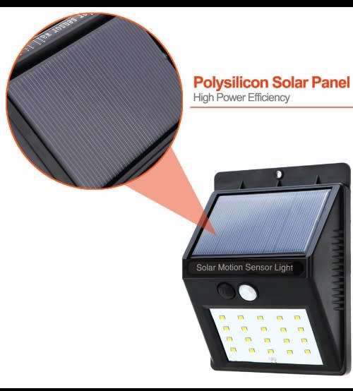 SOLAR POWERED 20 LED PIR SENSOR +CDS NIGHT SENSOR