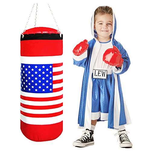 Your Dream Toys Children Boxing Toy Set Champion Punching Bag and Pair of Soft Padded Gloves