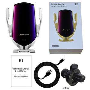 R1 10W Wireless Infrared Sensor Car Charger Phone Holder