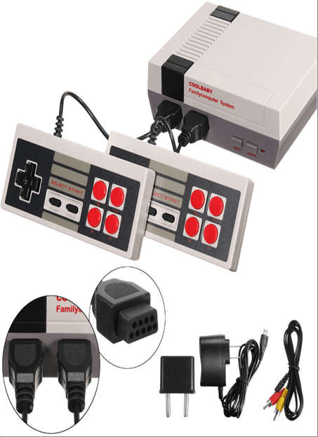Game Console with 2 Controllers and 600 Built-in Games, lots Fun for the Whole Family