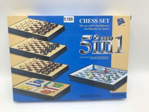 Magnetic 5 in 1 Games Chess Set
