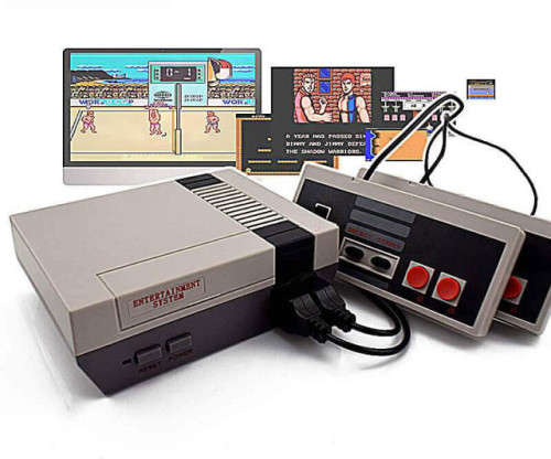 Game Console with 2 Controllers and 600 Built-in Games, lots Fun for the Whole Family