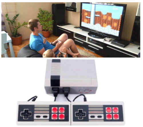 Game Console with 2 Controllers and 600 Built-in Games, lots Fun for the Whole Family