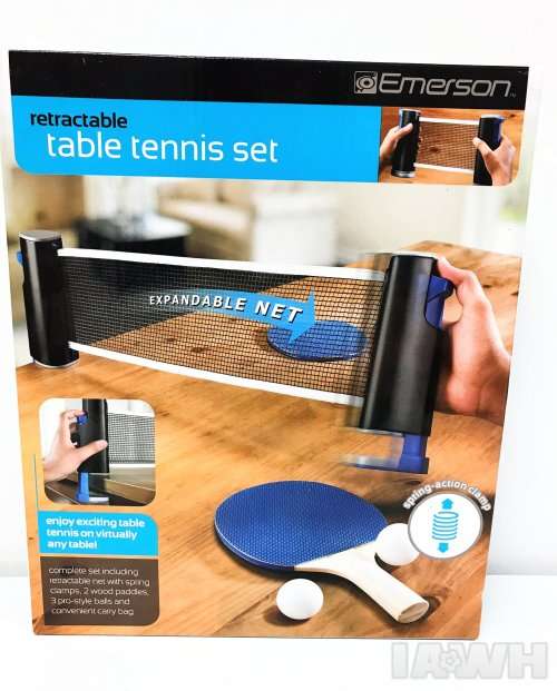 Emerson Portable Ping Pong Table Tennis Set w/ Retractable and Extendable Net