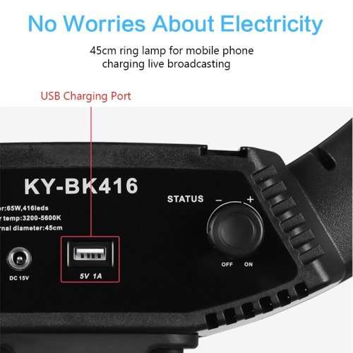 18inch LED photography ring lights 416leds 65w dimmable studio ringlight whith usb / and remote