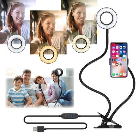 Selfie Ring Light with Cell Phone Holder Stand for Live