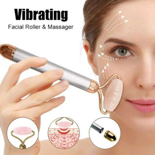 Finishing Touch Flawless Contour Vibrating Facial Roller And Massager W/ 2 heads