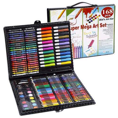 168 PCS Kids Super Mega ART Coloring Set, Great Artist Deluxe Beginners Gift Set with Case to Creati