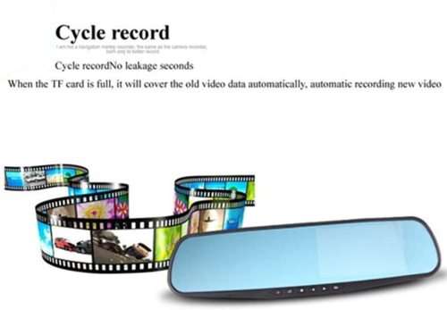 Car DVR Rear view Mirror Video Recroder 4.3" inch Car Camera Dual lens Cam night
