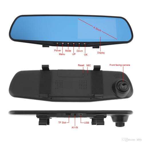 Car DVR Rear view Mirror Video Recroder 4.3" inch Car Camera Dual lens Cam night