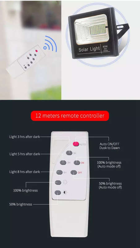 40W Solar LED Flood Light with Remote control,