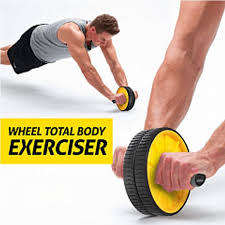 Ab Rocket 110 Wheel Total Body Exerciser Fitness Double Roller Exercise AB Wheel Fitness Mat Double