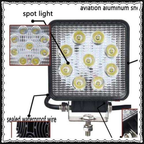 27W Off Road Car LED Work Light Headlight Square Worklight Lamp Auto 4WD Offroad Led Flood Light .