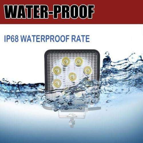 27W Off Road Car LED Work Light Headlight Square Worklight Lamp Auto 4WD Offroad Led Flood Light .