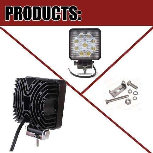 27W Off Road Car LED Work Light Headlight Square Worklight Lamp Auto 4WD Offroad Led Flood Light .