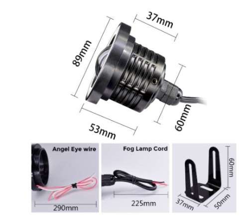 3.5"(89mm)LED FOG ANGEL EYES SET PROJECTOR WATERPROOF R500