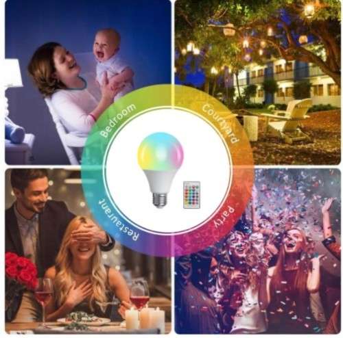 3W RGBW 16 Colors E27 LED Light Bulb Indoor Lamp With 24 Key Remote Control 85-265V